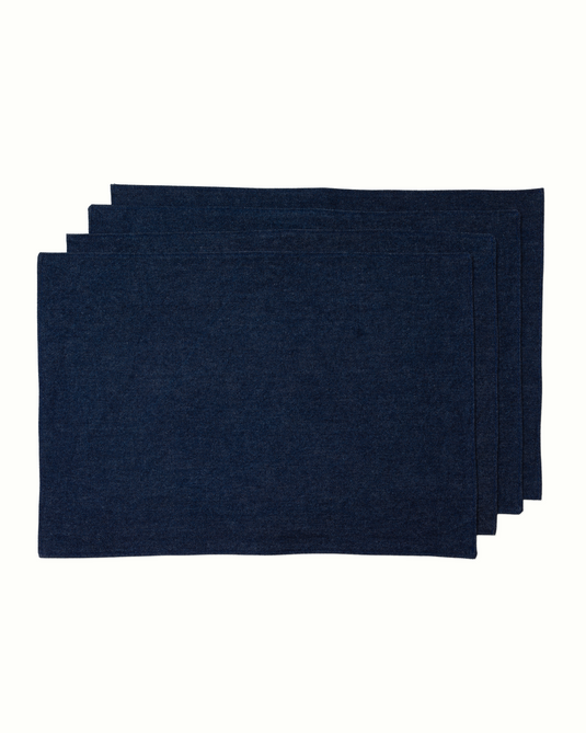 J's Customizable Denim Dinner Placemats, Set of 4