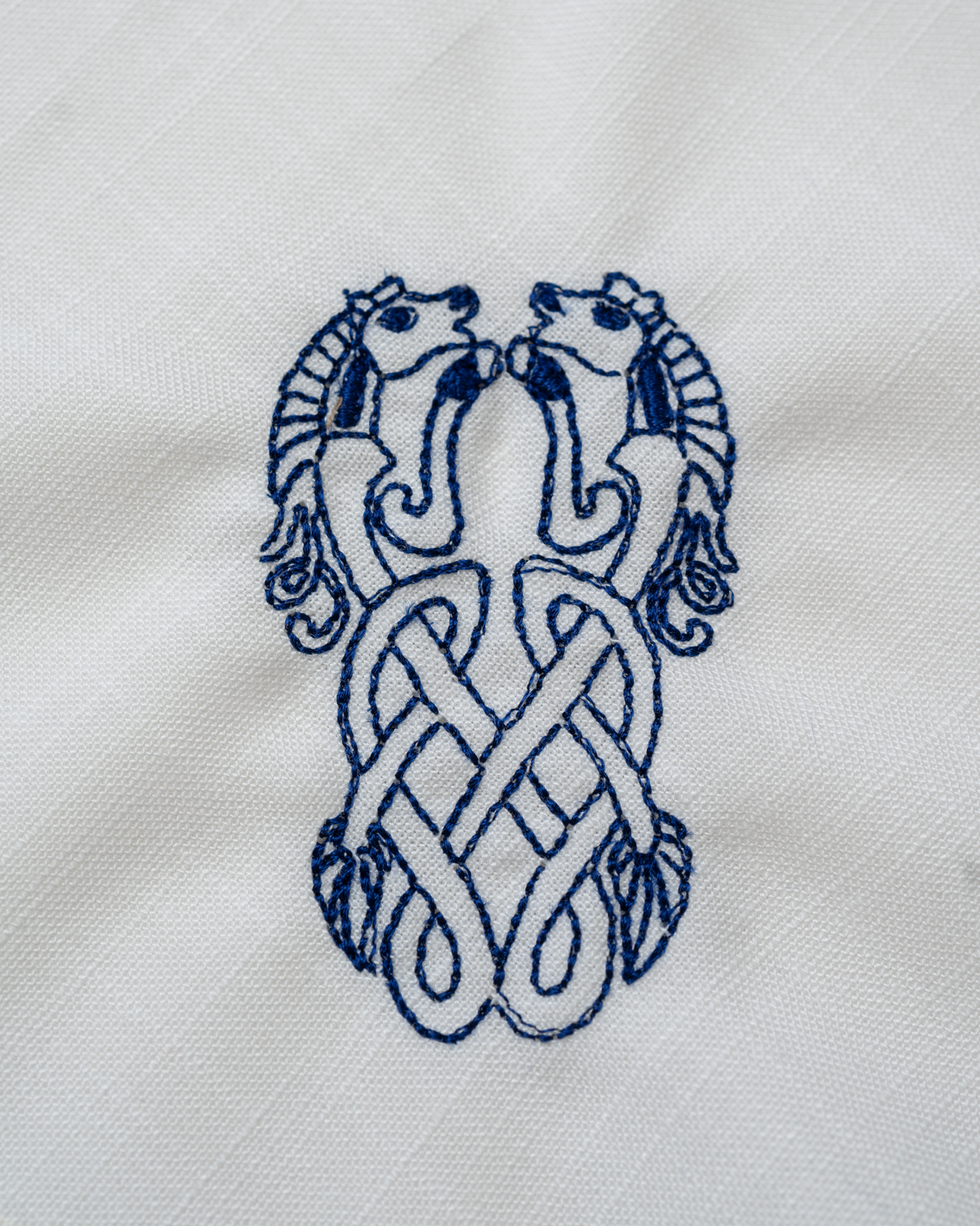 The Celtic Seahorse Pocket Square - Customizable & repurposed