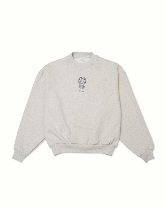 Gray Celtic Seahorse Sweater in Oatmeal